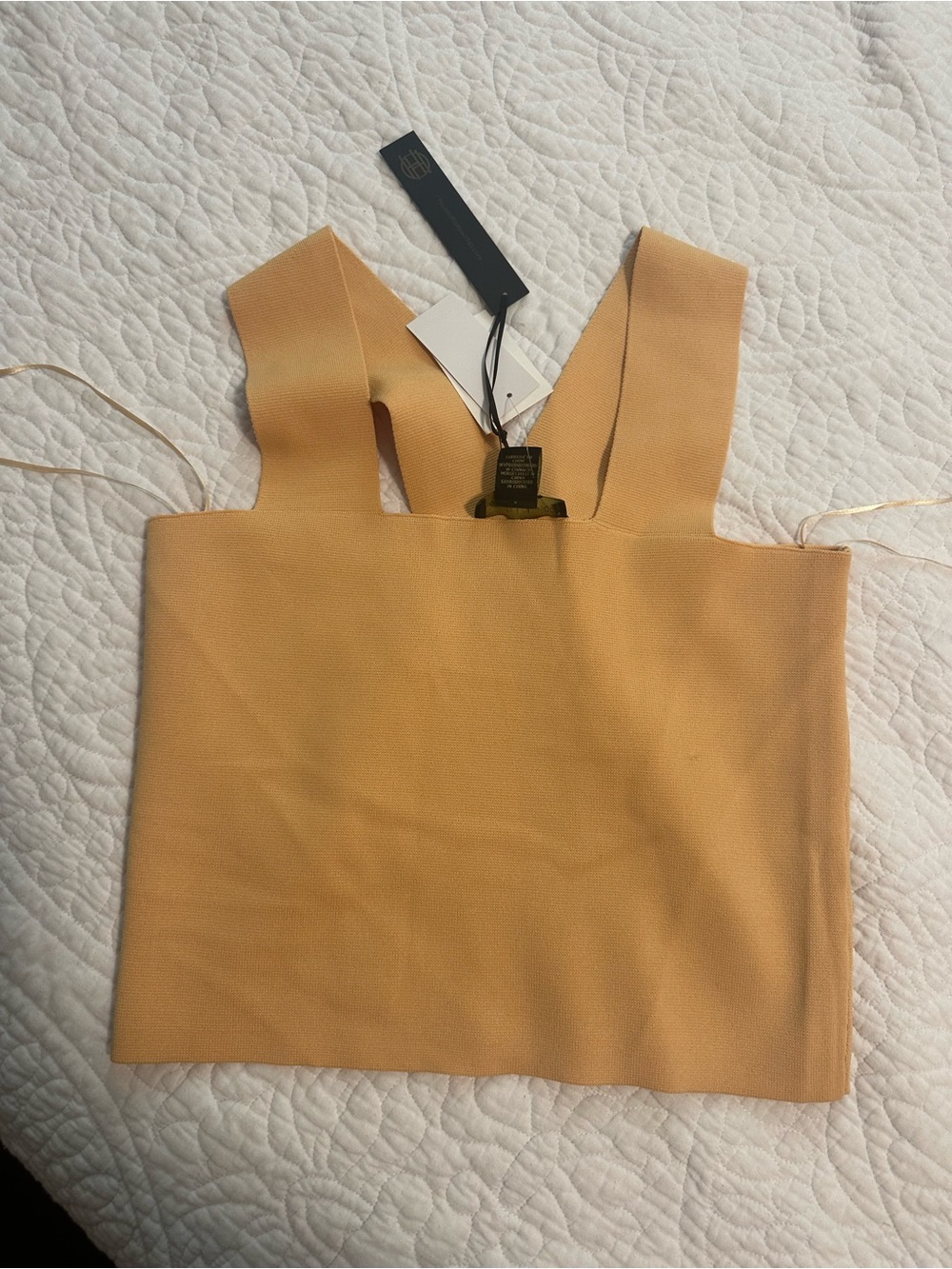 House of Harlow 1960 Camel-Tone Sleeveless Crop Top